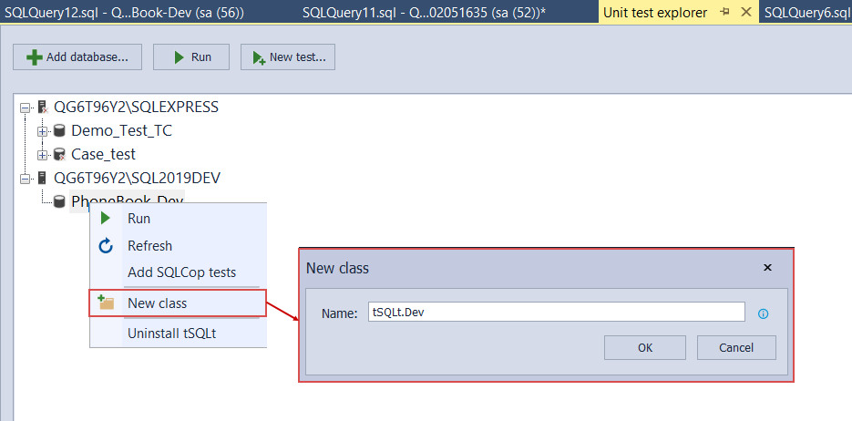 Unit test class